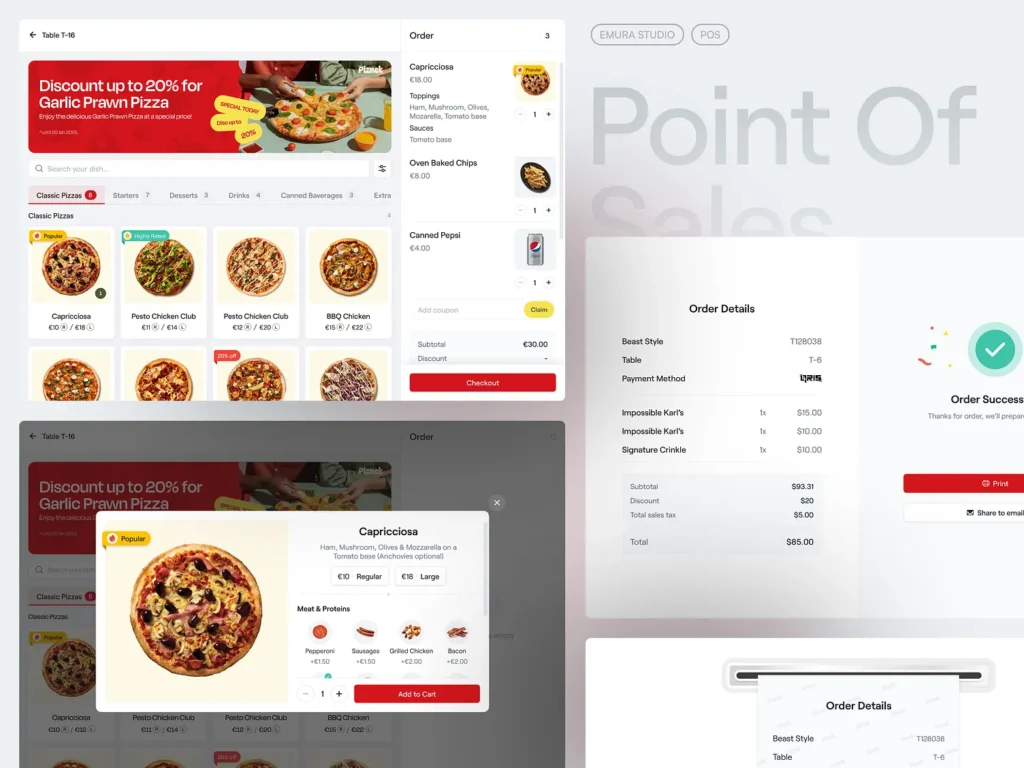 Interactive digital restaurant menu with filters for dietary preferences
