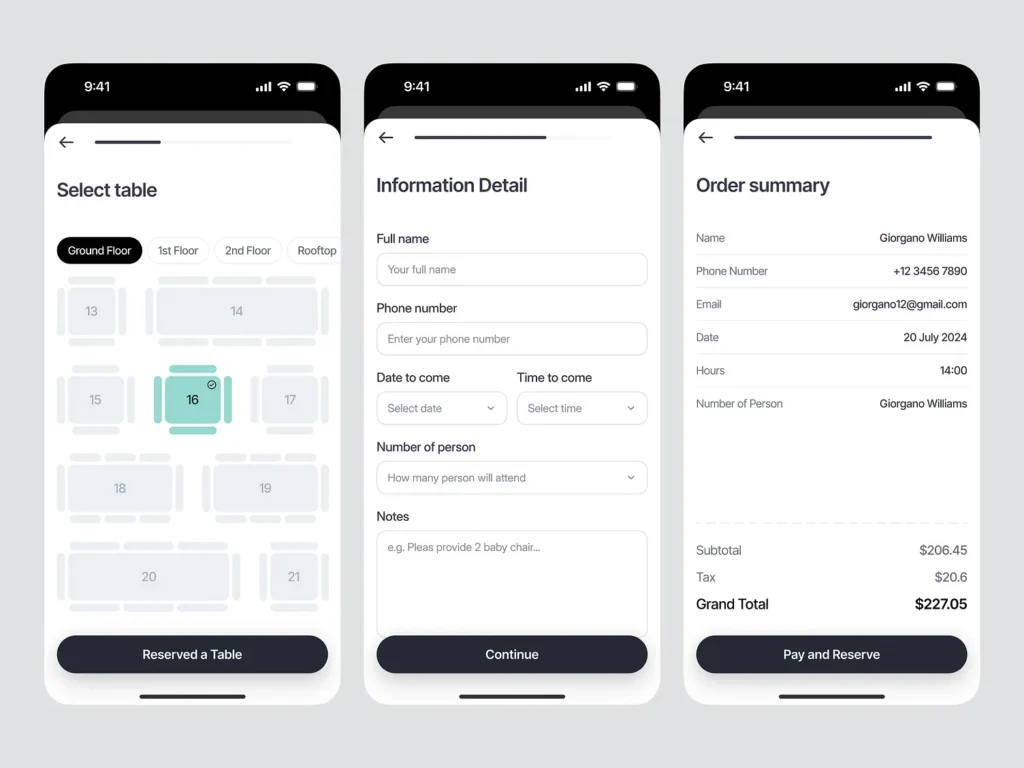 Online food ordering system on a restaurant website